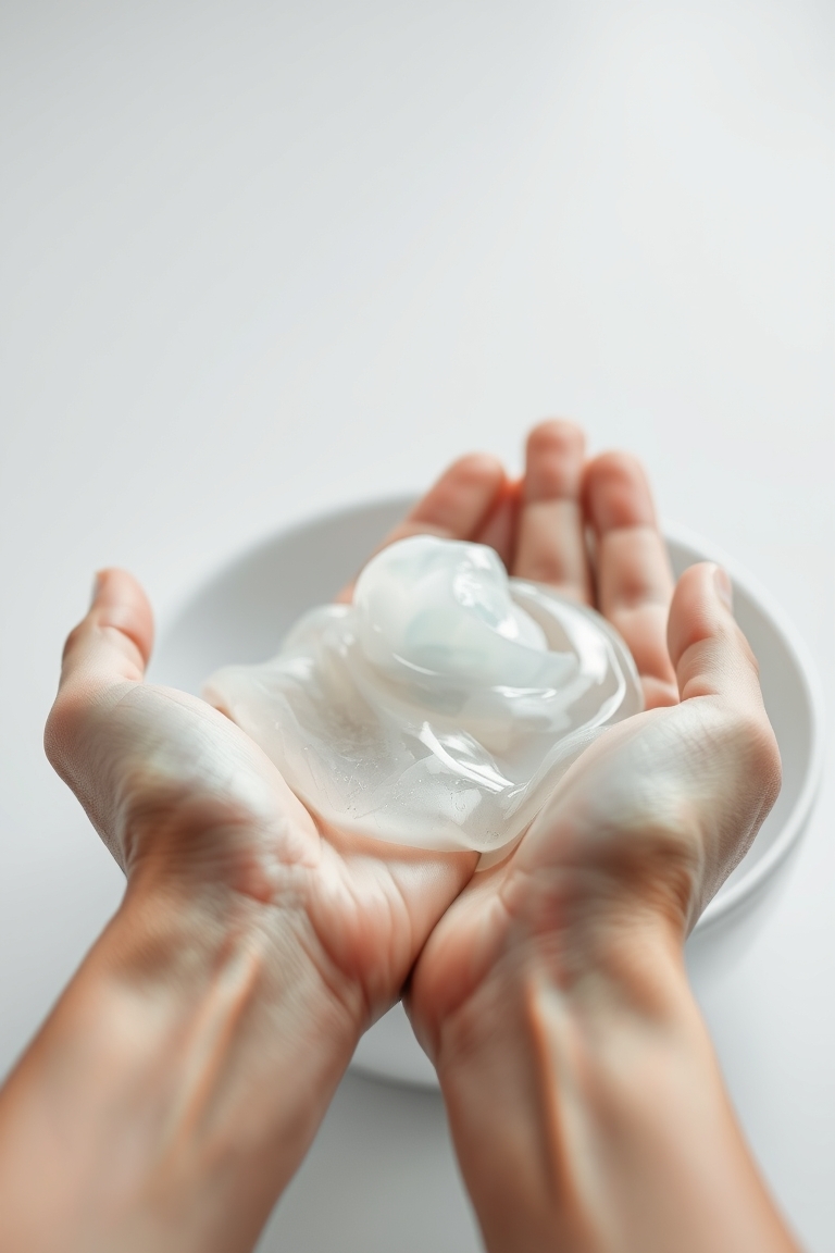 Detail of a BHA cleanser routine application