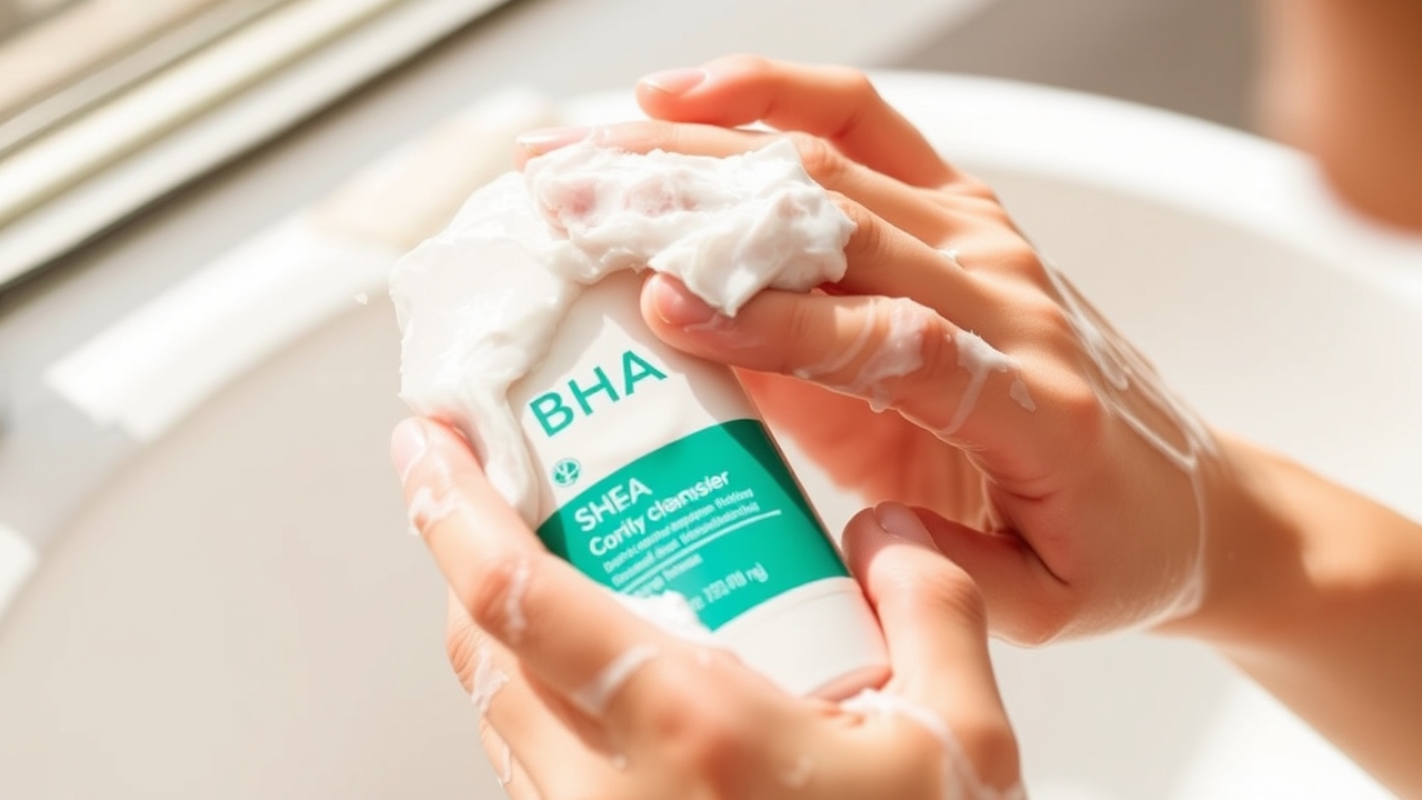 Applying女生 BHA cleanser routine step