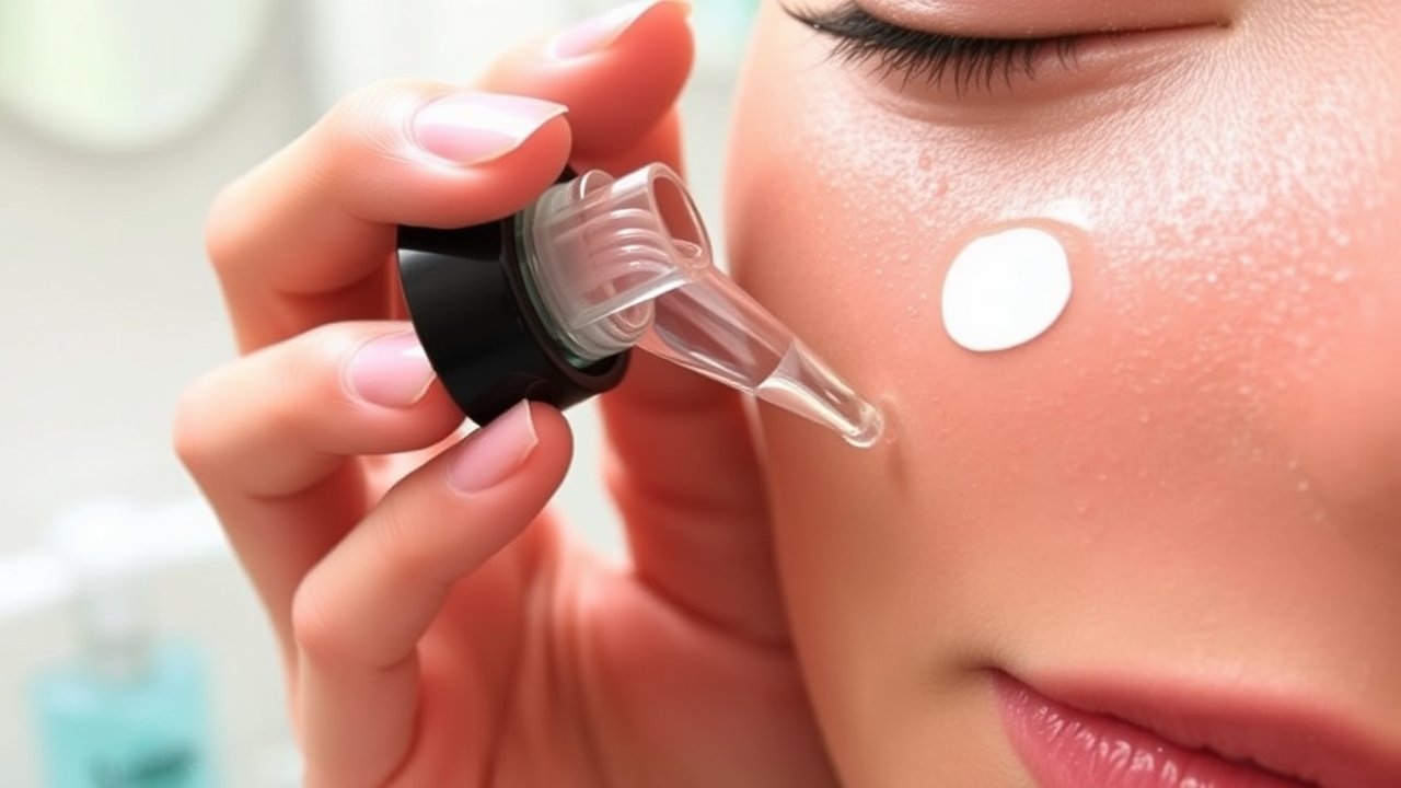 Hydrating serum application on dry skin