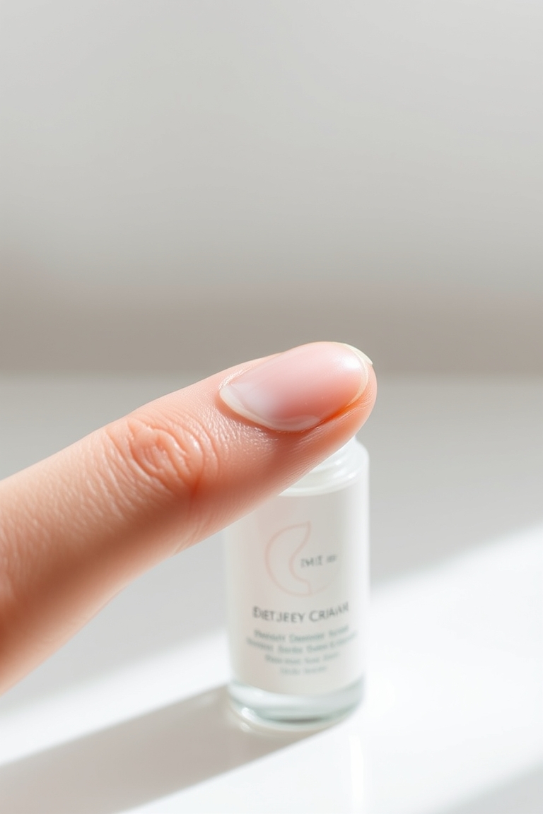 Applying licorice root extract skin serum during evening routine