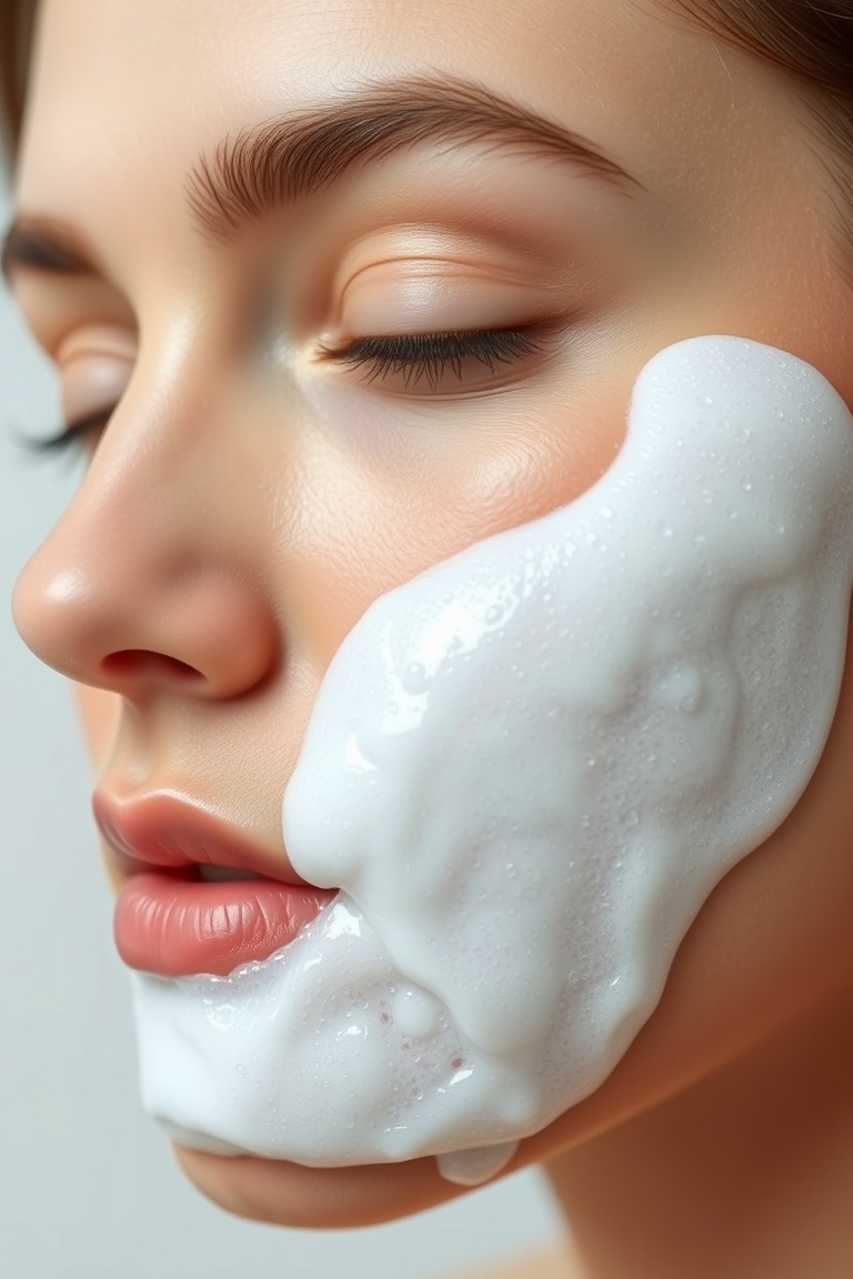 Gentle cleansing step in a calming night routine