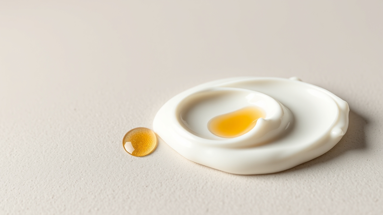 A texture shot showing how to apply a gentle retinol cream.
