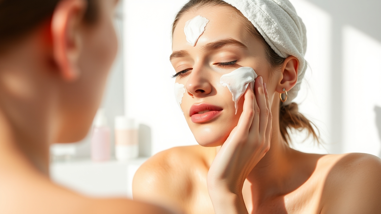 Retinol benefits illustrated on face skin texture