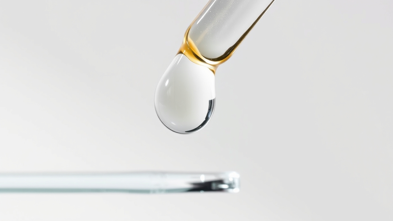 Detailed texture of a brightening serum for skin clarity