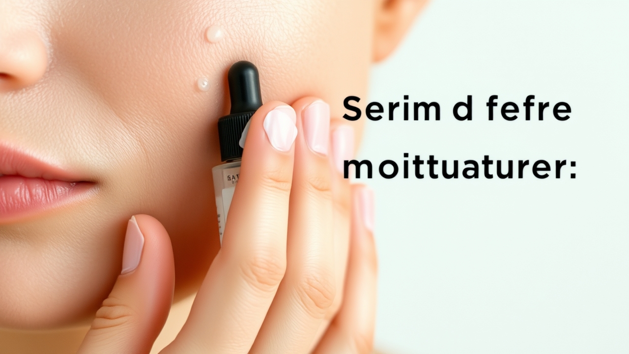 skincare order illustrated in a gentle hand applying serum before moisturizer